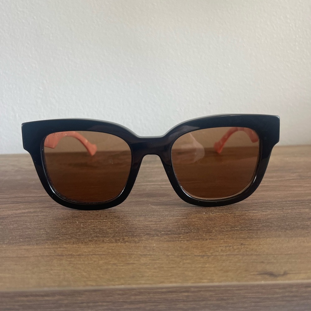 Gucci Black and Brown Women's Sunglasses